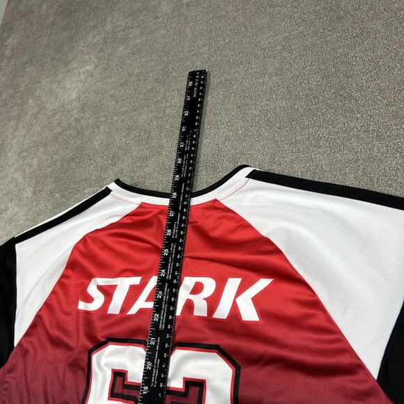 Marvel Shirt Stark Industries Iron Man Tony Stark Our Universe Jersey #63 Large - Picture 6 of 8